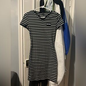 Black and white stripped tight mini dress xs